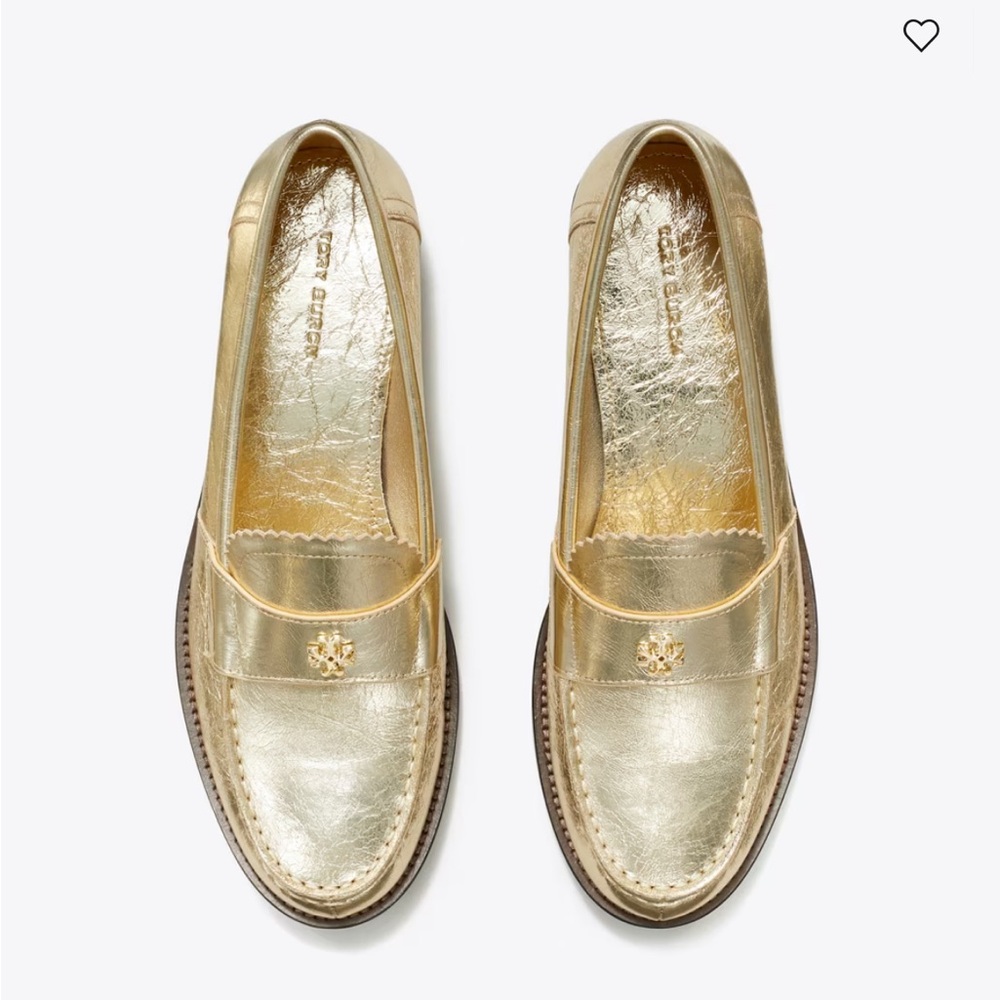 NWT Tory Burch Women’s Metallic Gold Classic Loafers, Color Spark Gold Platinum - Picture 5 of 16